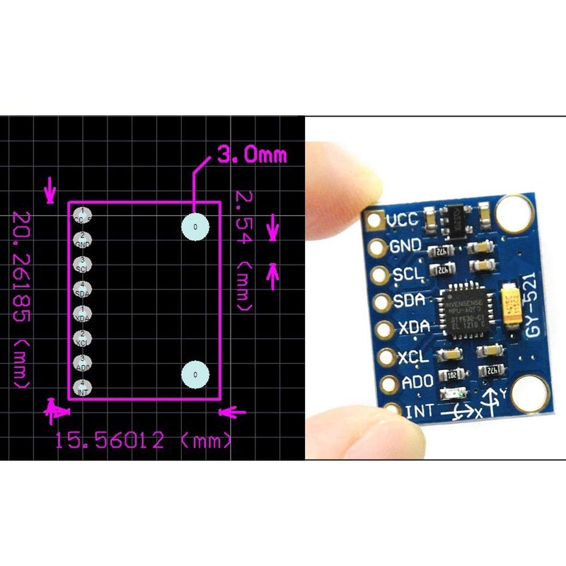 Ximimark 5Pcs GY-521 MPU-6050 Module 3 Axis Accelerometer 6 DOF Gyroscope Sensor Module 16 Bit AD Converter Data Output IIC 3-5v For Arduino - Image 4